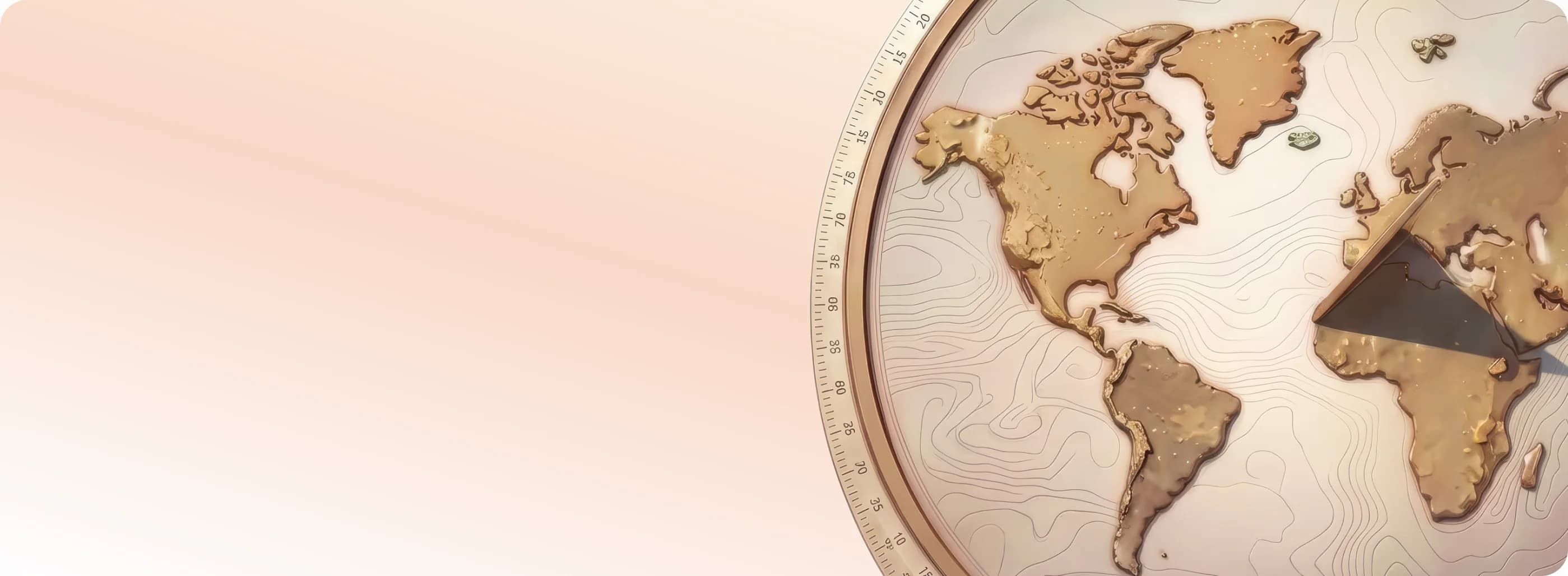 Sundial mapping global market activity on a world map